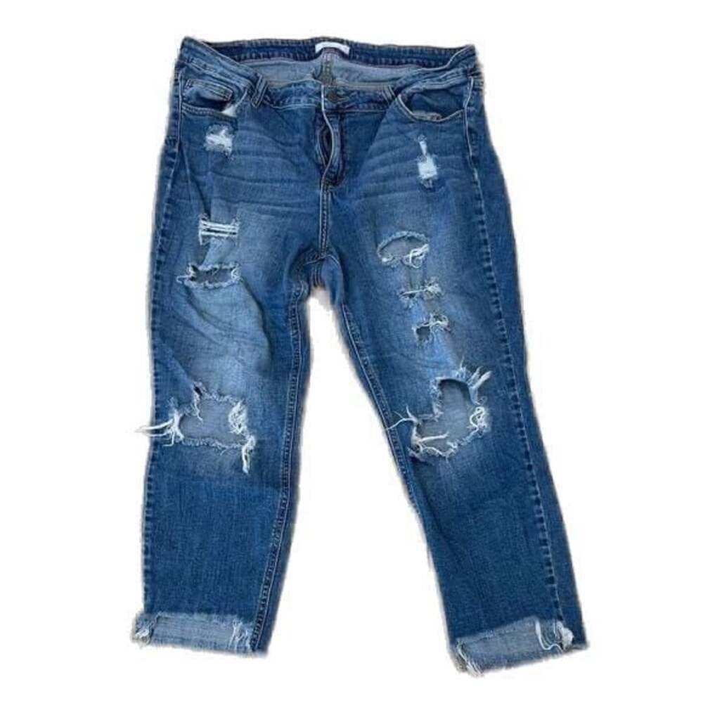 Ms. Cello Plus Size High Rise Cropped Skinny Jeans Size 16